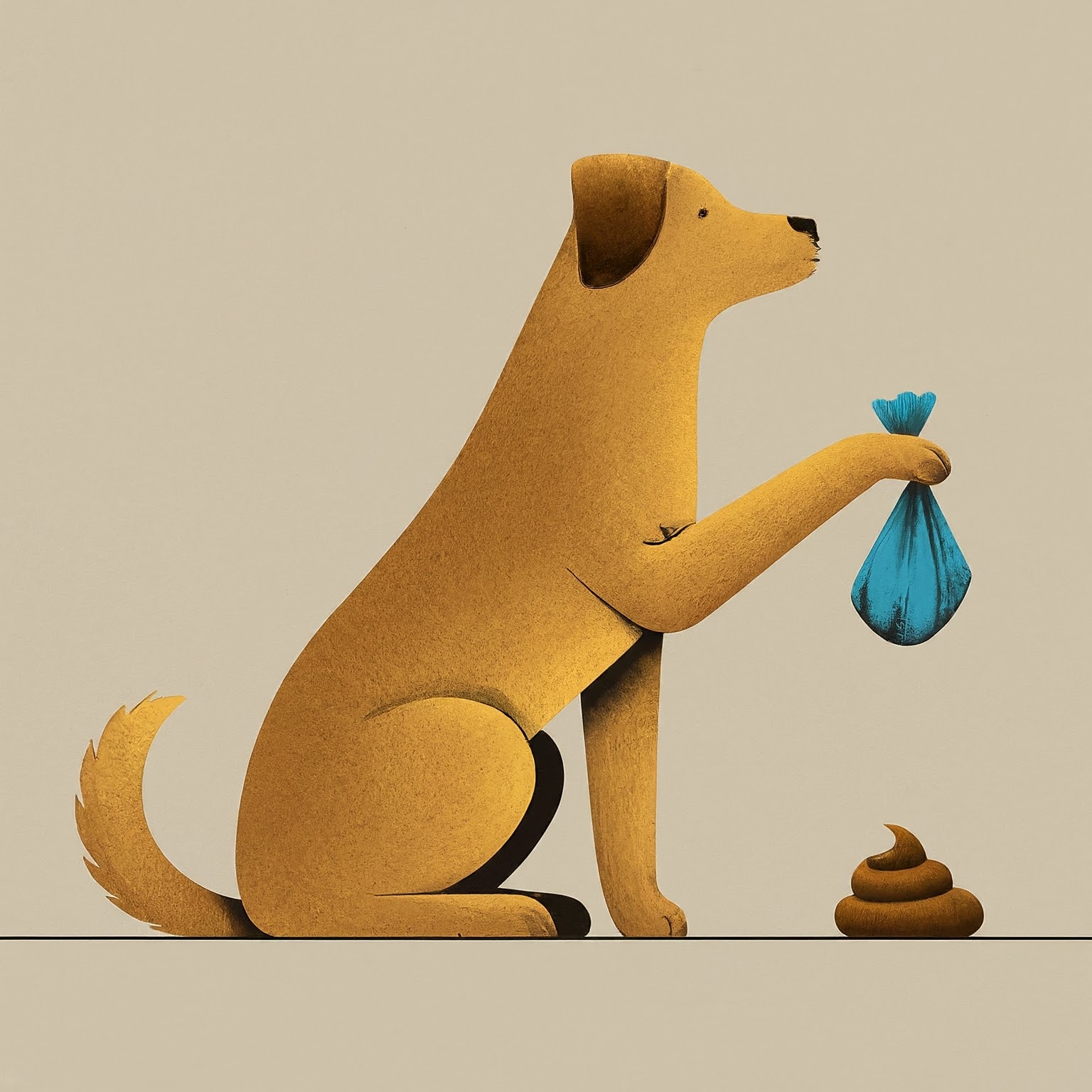 Dejetos Caninos - sacos -The Scoop on Dog Poop Bags: A Comprehensive Guide to Responsible Pet Waste Management - dog_using_poop_bag_illustration